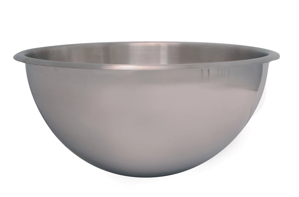 BASSINE DEMI SPHERIQUE SANS PIED NI ANSES EN INOX