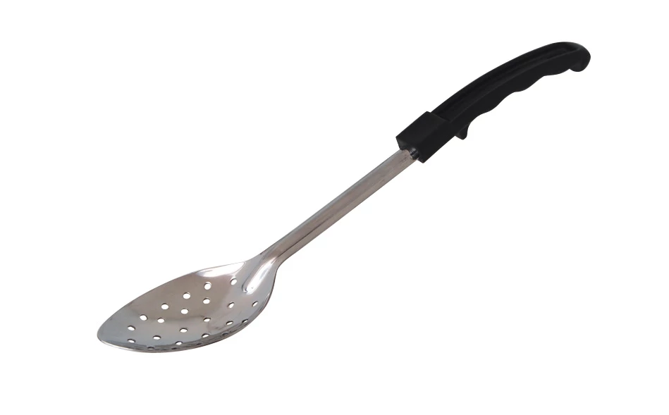 CUILLERE SERVIR PERFOREE MANCHE EN PLASTIQUE NOIR 