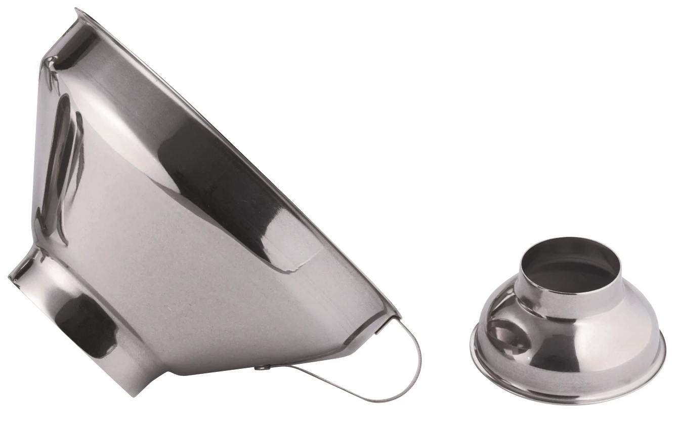 ENTONNOIR INOX CONFITURE ET GARNISSAGE A 2 EMBOU SORTIE 3.5 OU 6CM