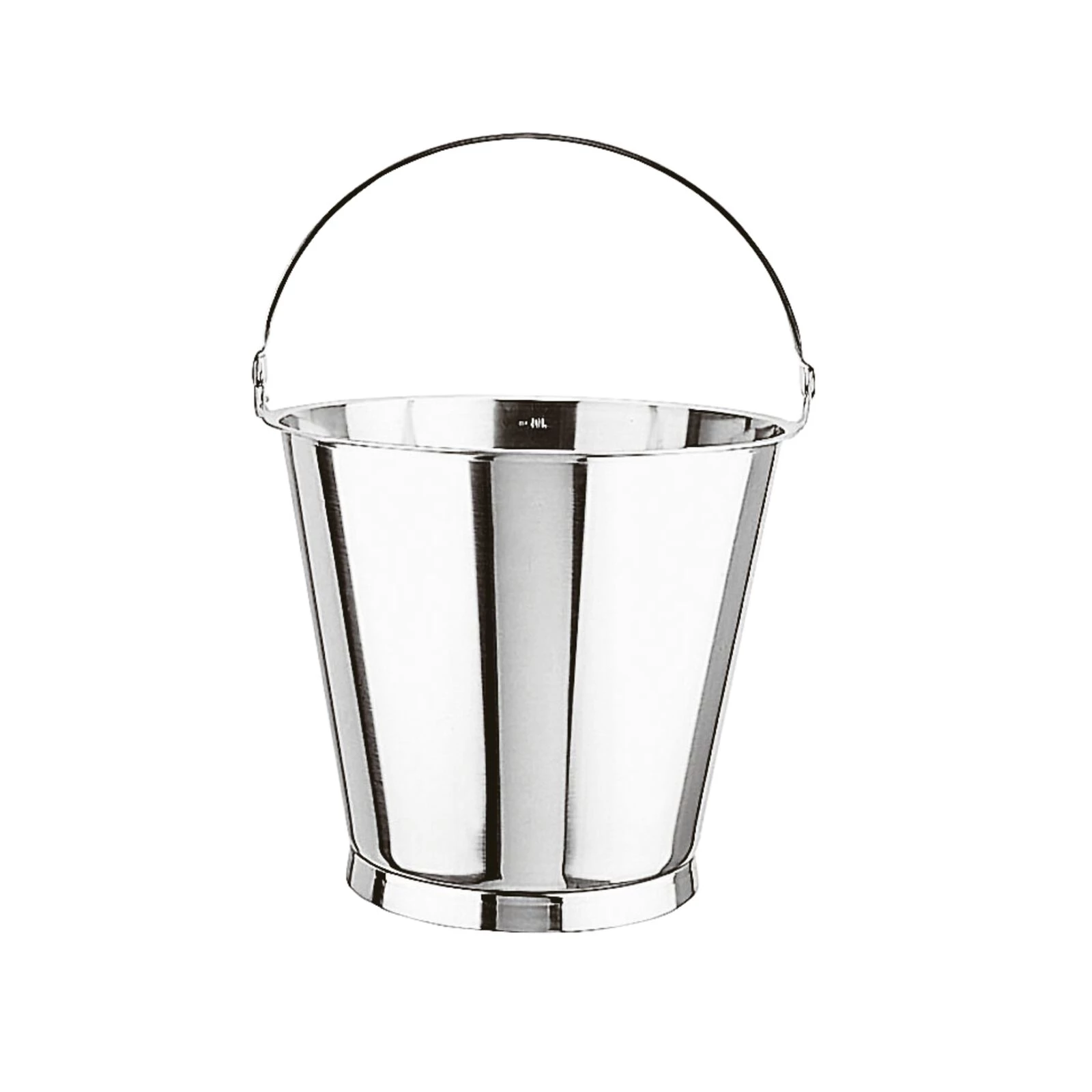 SEAU GRADUÉ  EN INOX AVEC BASE 