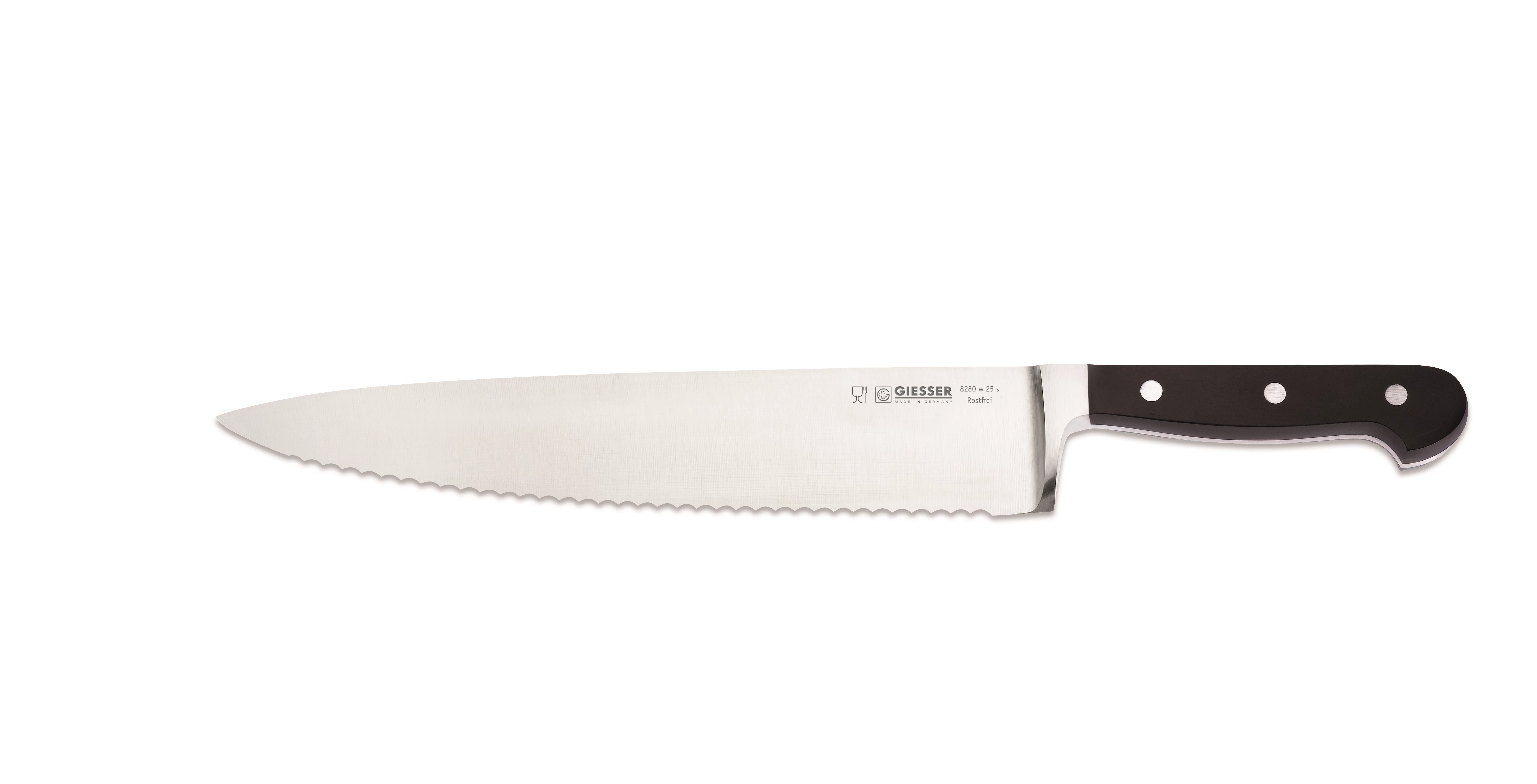 COUTEAU DE CHEF  TRANCHANT ONDULÉ 25 CM