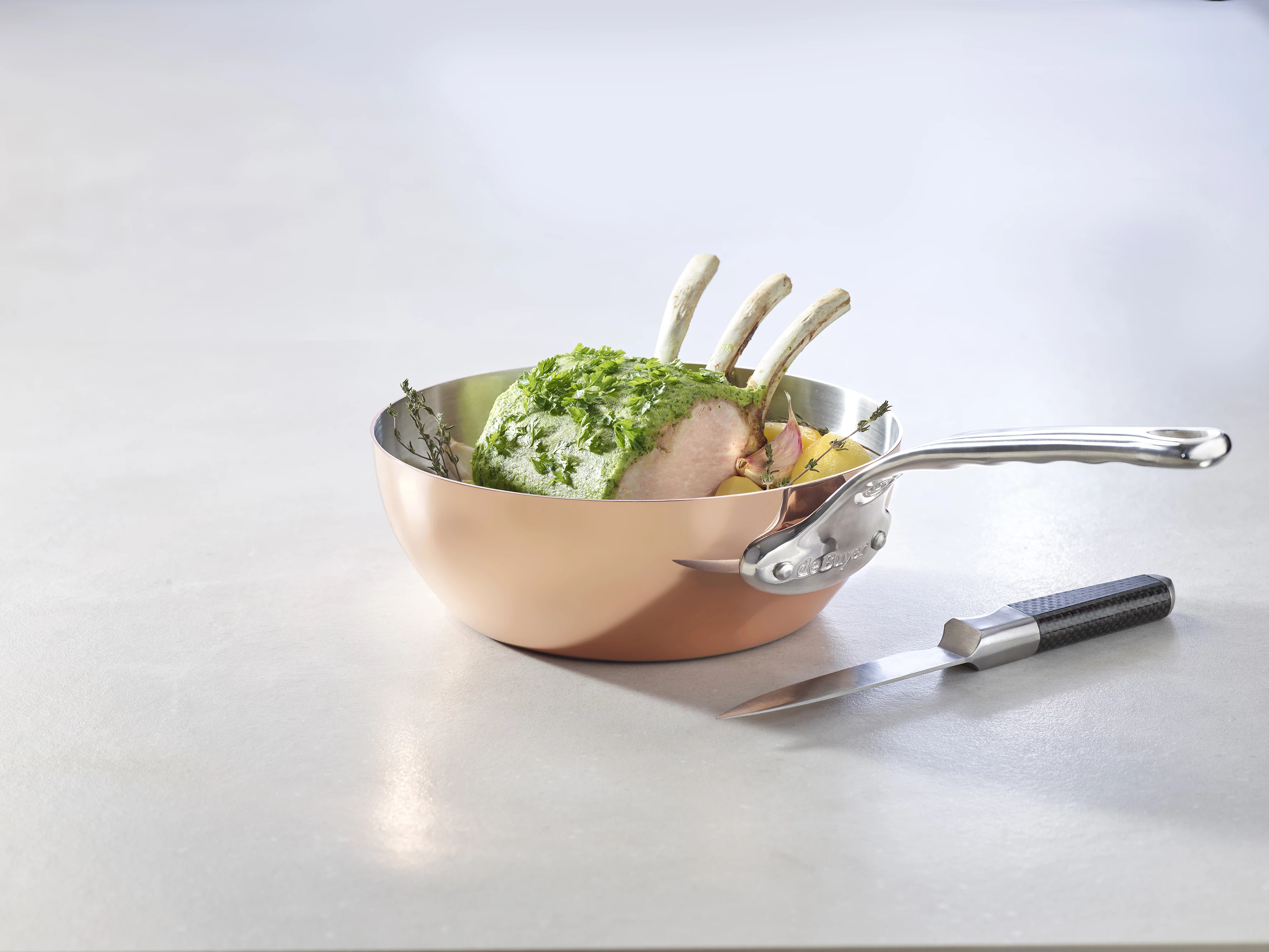 SAUTEUSE BOMBEE EN CUIVRE - INOX PRIMA  MATERA